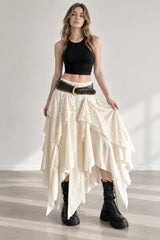 Asymmetrical Lace Bodycon Maxi Skirt