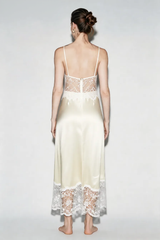 Elegant Sexy Deep V Sheer Lace Patchwork Maxi Dress