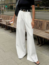 White High Waist Wide Leg Pants
