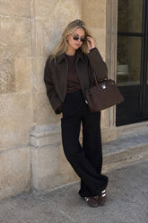 Minimalist Lapel Short Wool Coat