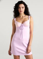 Backless Lace Panel A-line Cocktail Dress