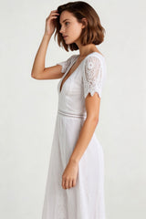 Sheer V Neck Bodycon Maxi Dress