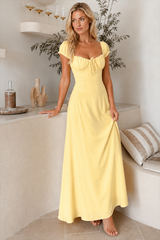 Elegant Slim Fit Ruched Waist Maxi Dress