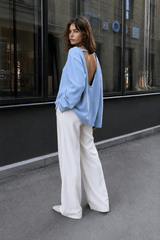 Backless Loose Fit Knit Blouse