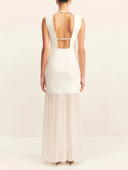 Vintage Black Mesh Tank Dress