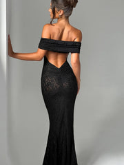 Floral Lace Bodycon Backless Dress