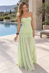 Chiffon Floral Bandeau Cami Maxi Dress