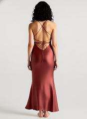 Back Tie Spaghetti Strap Formal Dress