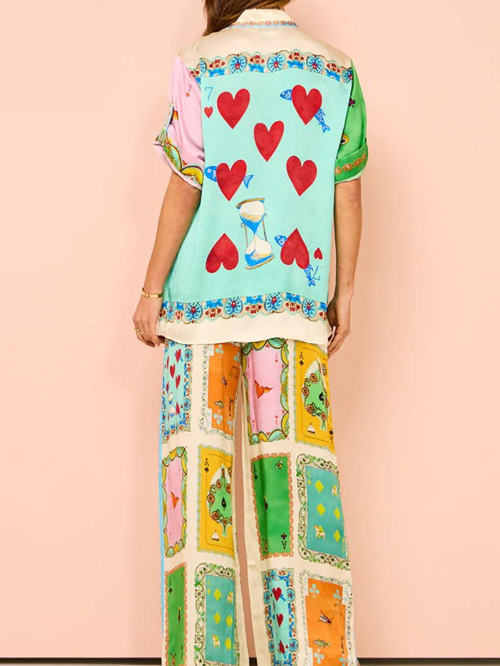 Unique Print Wide Leg Pants