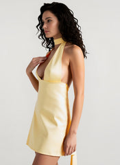 Deep V Backless Ribbon Cocktail Dress