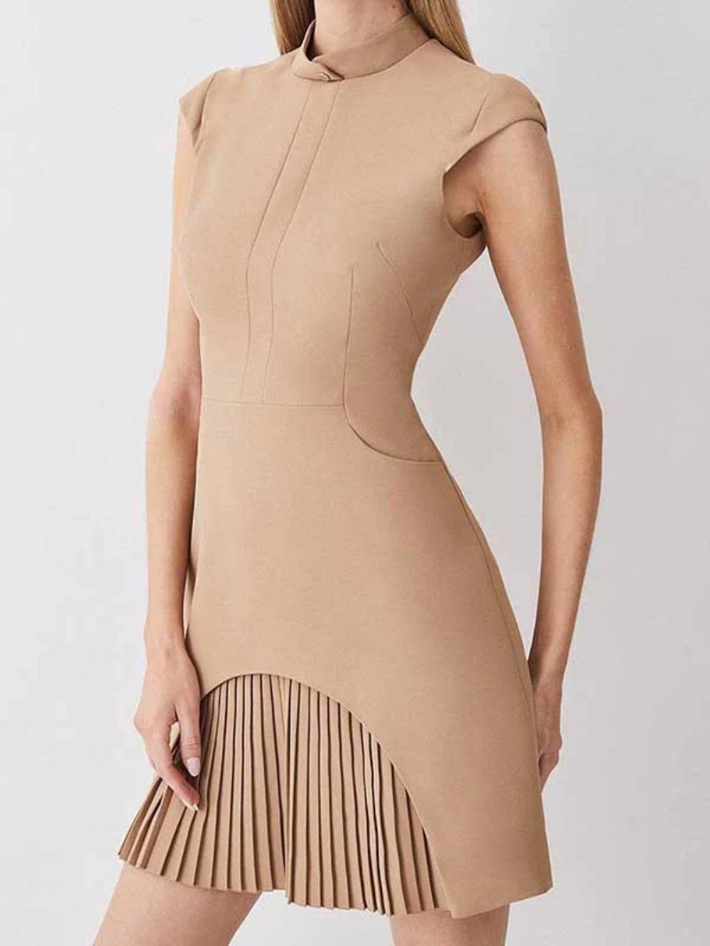 Sleeveless Round Neck Fitted Fringe Dress