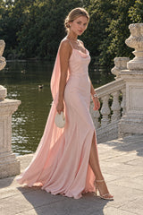 Satin Cami Flowy Split Mermaid Maxi Dress