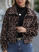 Leopard Print Faux Fur Jacket