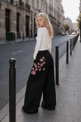 Chic Y2K Vintage Embroidered Wide Leg Jeans