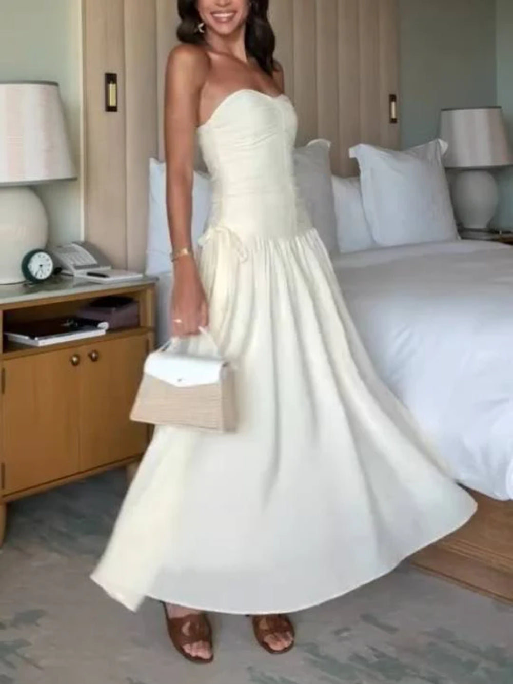 Tube Top Pleated Dress
