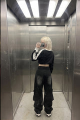 Vintage Washed Patchwork Jeans