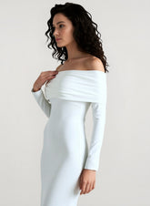 Off Shoulder Ruched Bodycon Formal Dress