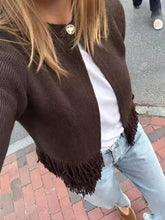 Women’s Fashion Solid O-Neck Sweater Coat