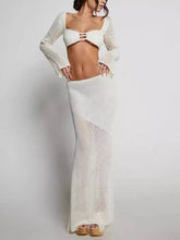 Knit Long Sleeve Top and Skirt Set