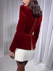 Elegant Colorblock Pleated Detail Mini Dress