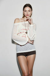 Loose One Shoulder Graphic Cover Up