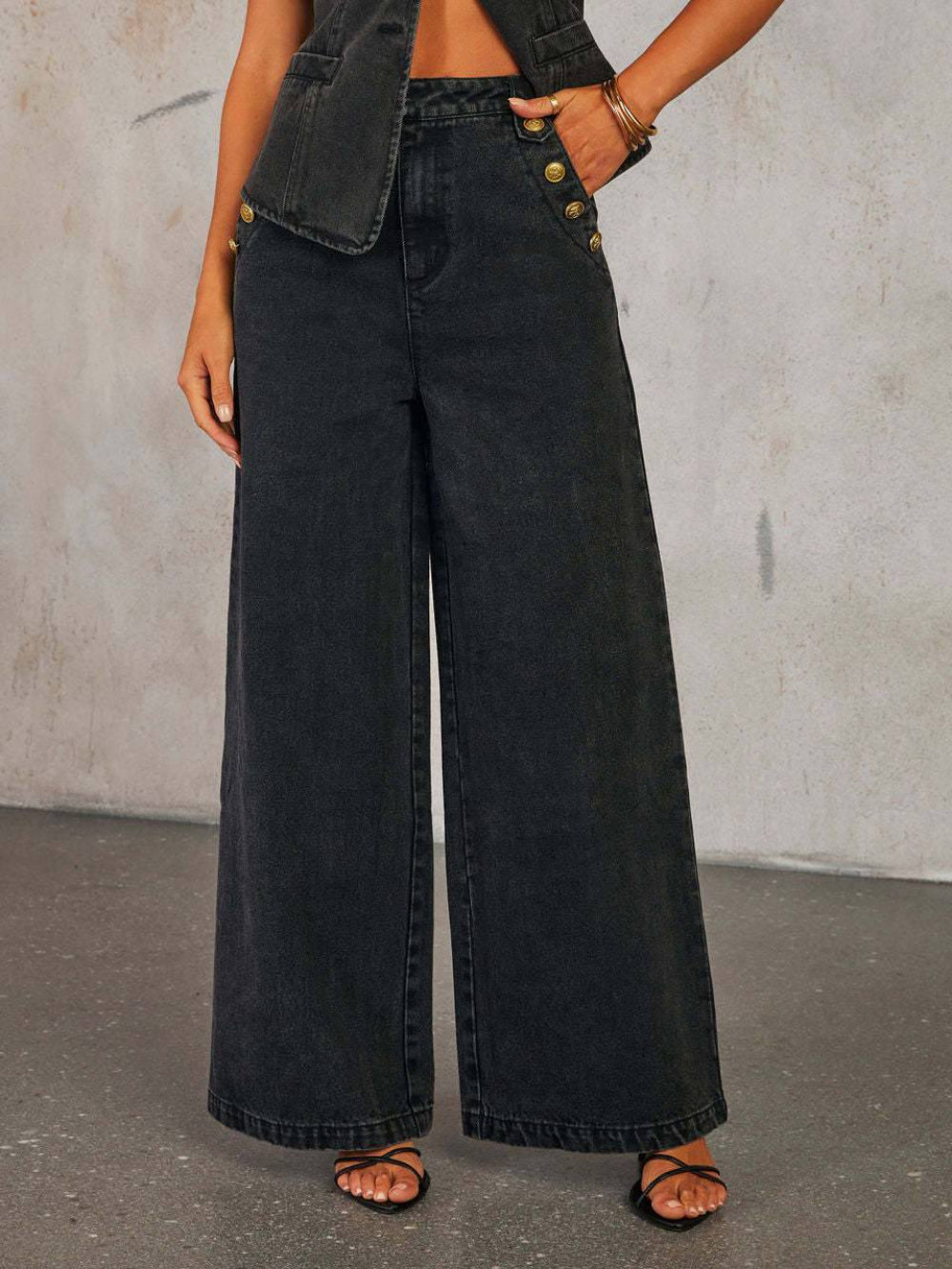 Minimalist Denim Wide Leg Pants