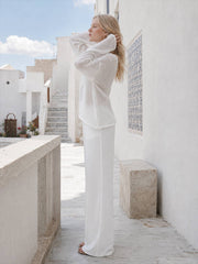 Hollow Draped Snug Knit Top
