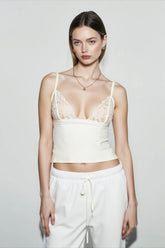 Lace Mesh Deep V Cami Top