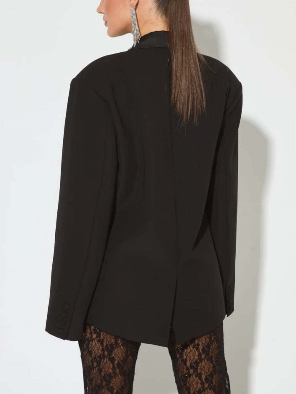 Satin Patchwork Loose Blazer