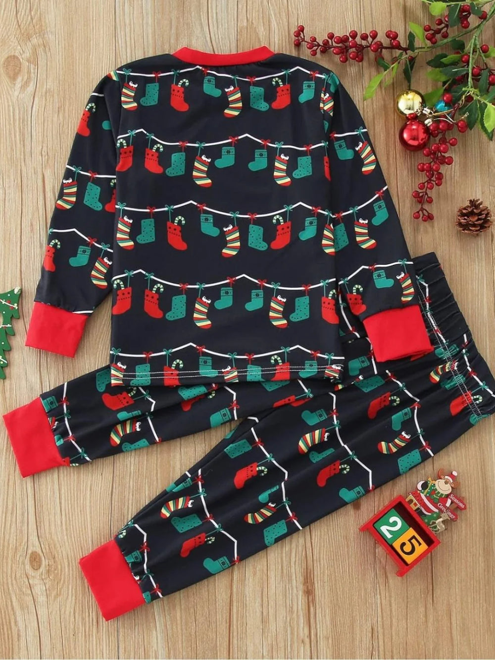 Christmas Light Matching Pajamas (with Pet's dog clothes)