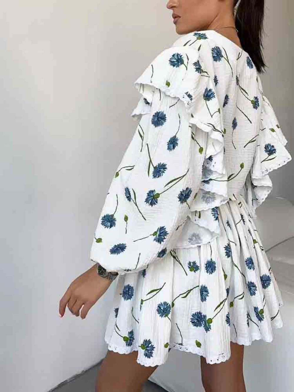 Ruffled Homewear Skirt Set