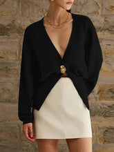 Knitted V-Neck Button Cardigan