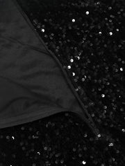 Black Off-Shoulder Sequin Dress