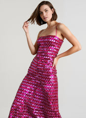 Spicy Girl Beaded Irregular Midi Dress
