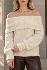 One Shoulder Slim Long Sleeve Pullover Sweater