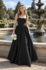 Solid Color A Line Slip Prom Dress