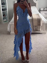 Irregular Ruffle Suspender Mini Dress