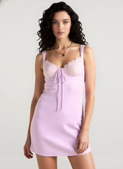 Backless Lace Panel A-line Cocktail Dress