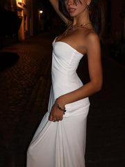 Metal Button Hollow Chest Wrap Maxi Dress