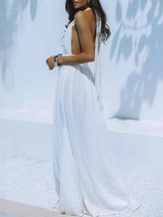 Tie-String Solid Color Dress