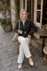 Casual Solid Color Zip-Up Loose Fit Knit Sweater