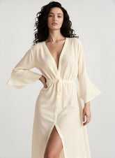 Bell Sleeve Sexy V Neck Belt Blouse