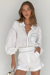 cotton and linen long-sleeved summer suit