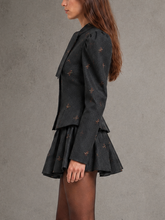 Vintage Colorblock Tweed Jacket and Skirt Set