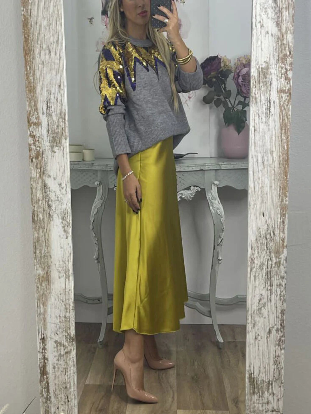 Colorful Sequin Crewneck Sweater