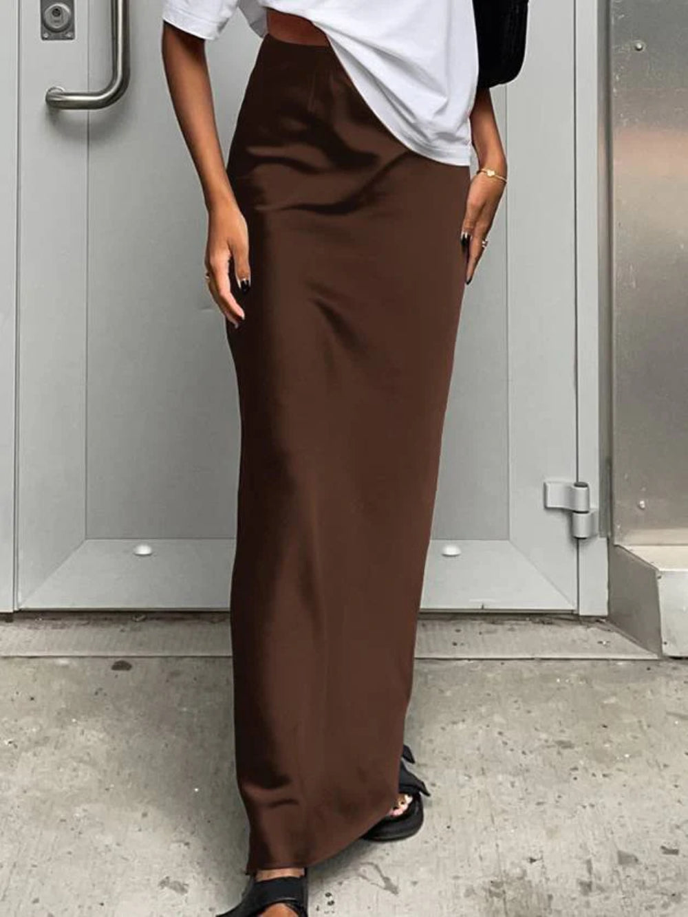 Ice Silk Satin Bodycon Skirt