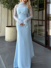 Ruffled Long Sleeve Maxi Dress