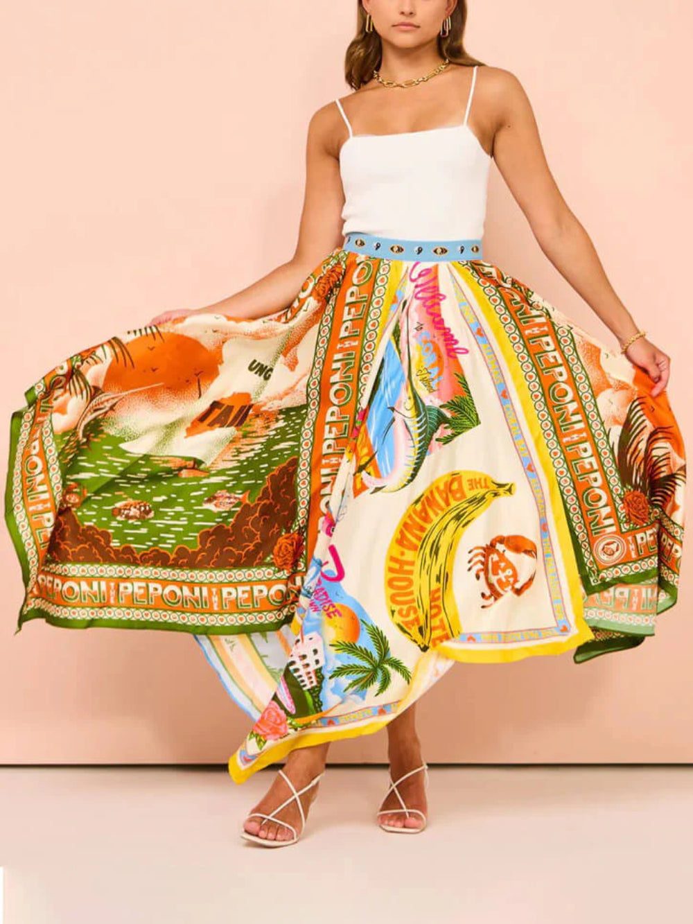Casual Irregular Cut Midi Skirt