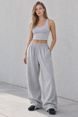 Elastic Waist Loose Fit Casual Pants