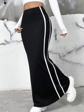 Black Solid Bodycon Mermaid Skirt